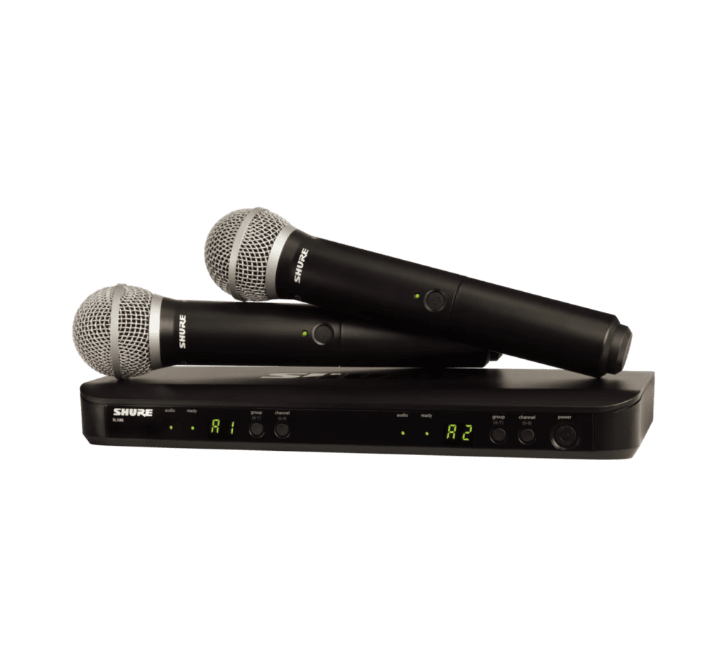 זוג מיקרופונים אלחוטיים SHURE BLX288E/PG58